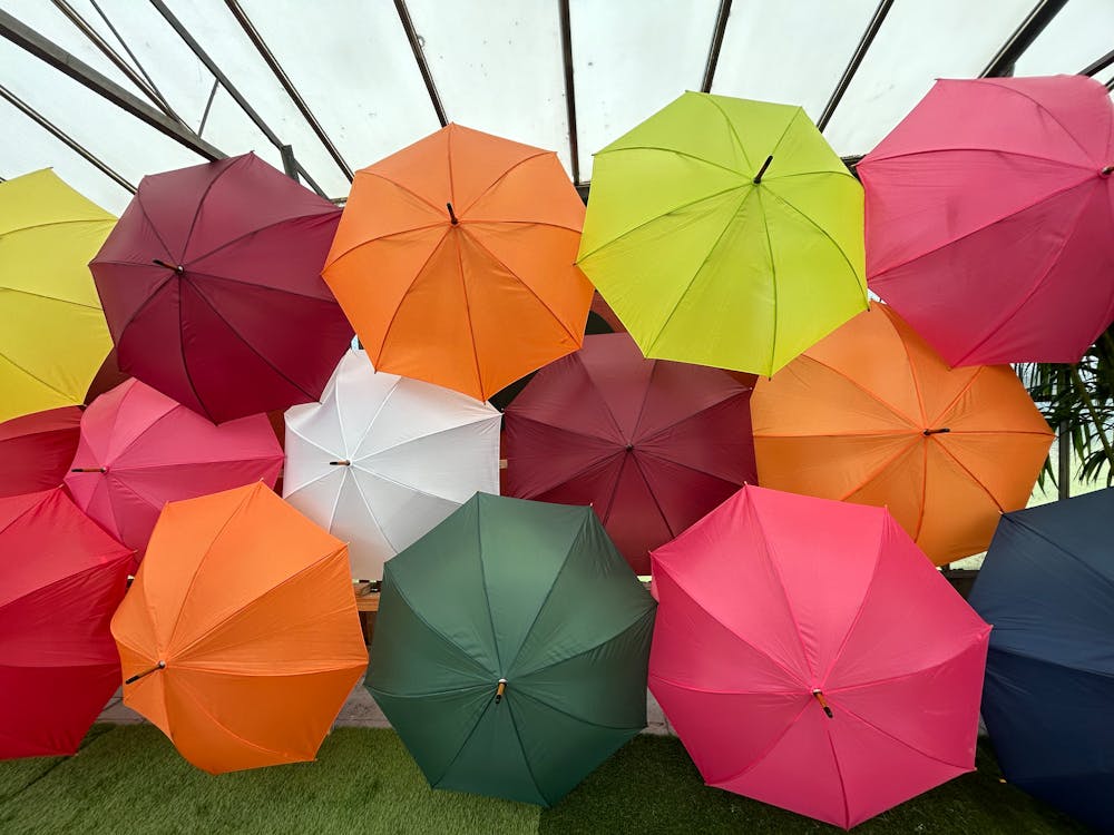 zielony parasol ogrodowy